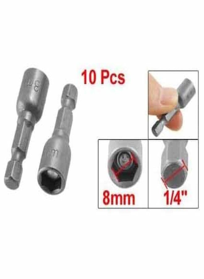 UPTODATETOOLS 10-Piece Hex Magnetic Power 8mm 5/16 Socket Adapter Drill Bit Nut Driver Set 1/4 inch Hex for Power Tools - Image 3